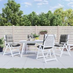 Coussins de chaise &agrave; dossier bas lot de 4 gris tissu oxford