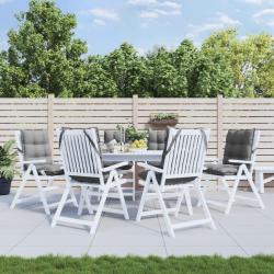 Coussins de chaise &agrave; dossier bas lot de 6 gris tissu oxford