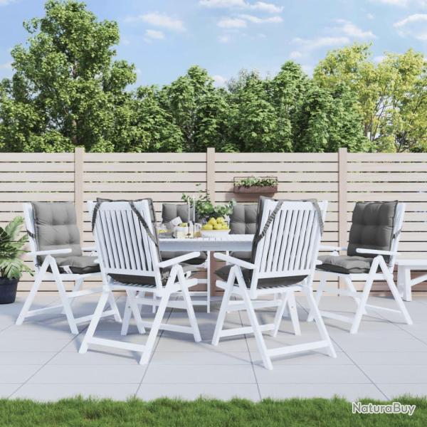 Coussins de chaise � dossier bas lot de 6 gris tissu oxford