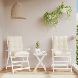 Coussins de chaise &agrave; dossier bas lot de 2 cr&egrave;me tissu oxford