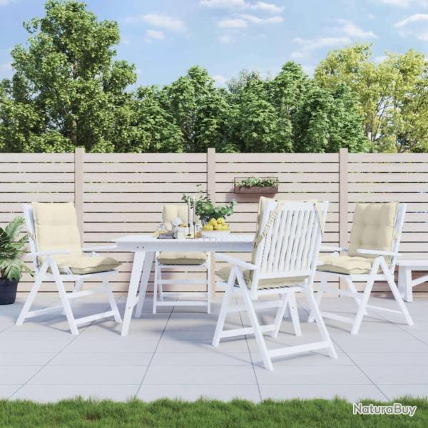 Coussins de chaise � dossier bas lot de 4 cr�me tissu oxford