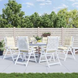 Coussins de chaise &agrave; dossier bas lot de 6 cr&egrave;me tissu oxford