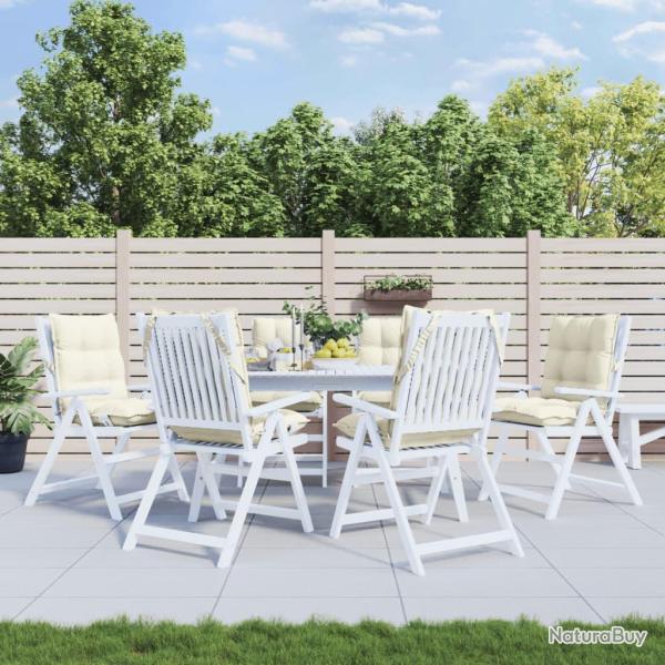 Coussins de chaise � dossier bas lot de 6 cr�me tissu oxford