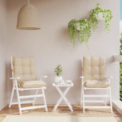 Coussins de chaise &agrave; dossier bas lot de 2 beige tissu oxford