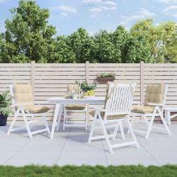 Coussins de chaise &agrave; dossier bas lot de 4 beige tissu oxford