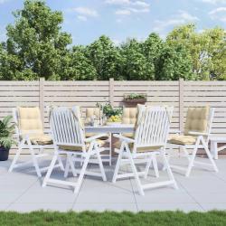 Coussins de chaise &agrave; dossier bas lot de 6 beige tissu oxford