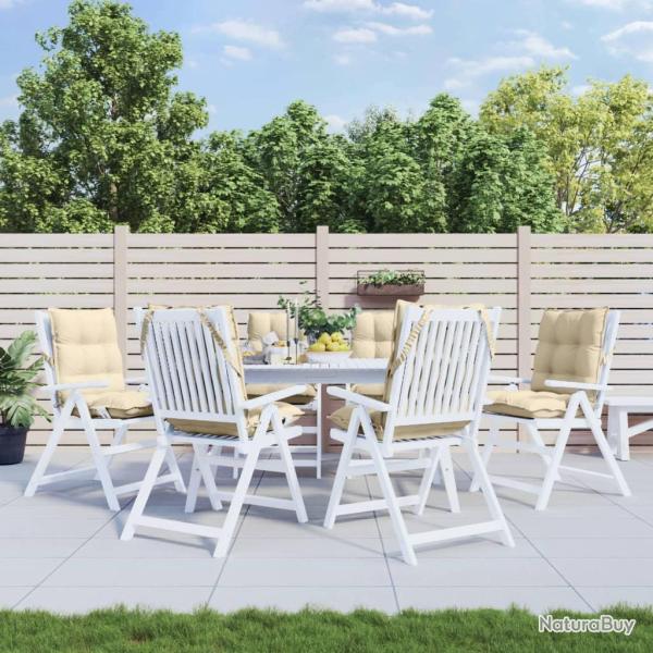 Coussins de chaise � dossier bas lot de 6 beige tissu oxford