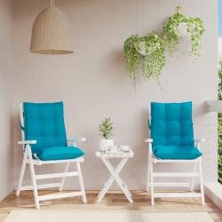 Coussins de chaise &agrave; dossier bas lot de 2 bleu clair