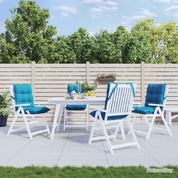Coussins de chaise � dossier bas lot de 4 bleu clair