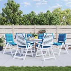 Coussins de chaise &agrave; dossier bas lot de 6 bleu clair