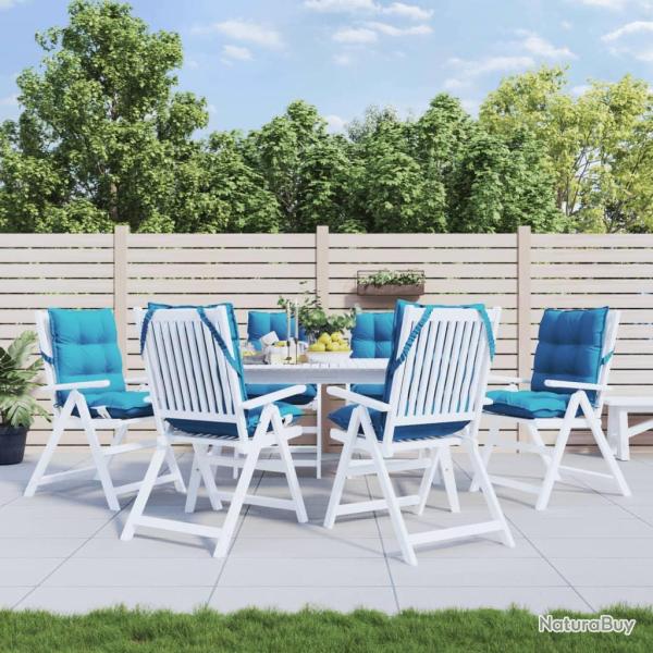Coussins de chaise � dossier bas lot de 6 bleu clair