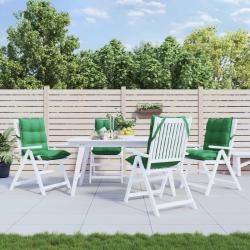 Coussins de chaise &agrave; dossier bas lot de 4 vert tissu oxford