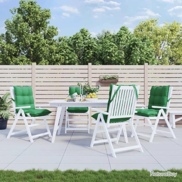 Coussins de chaise � dossier bas lot de 4 vert tissu oxford