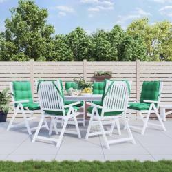 Coussins de chaise &agrave; dossier bas lot de 6 vert tissu oxford