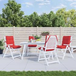 Coussins de chaise &agrave; dossier bas lot de 4 rouge tissu oxford