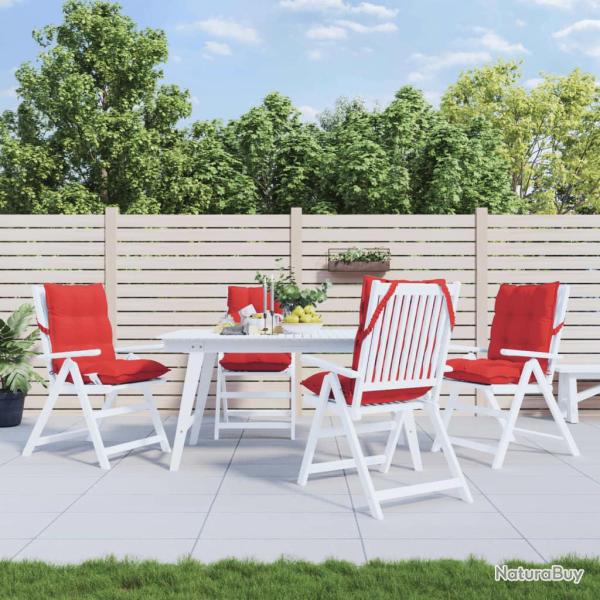 Coussins de chaise � dossier bas lot de 4 rouge tissu oxford