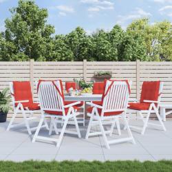 Coussins de chaise &agrave; dossier bas lot de 6 rouge tissu oxford