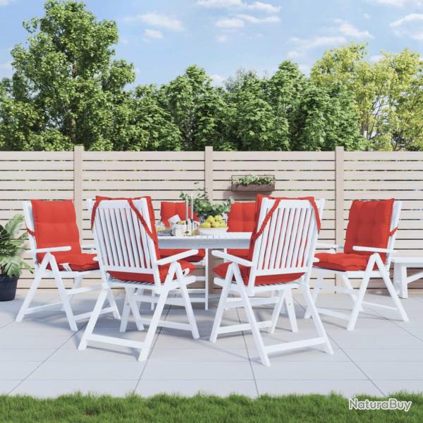 Coussins de chaise � dossier bas lot de 6 rouge tissu oxford