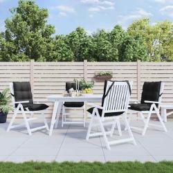 Coussins de chaise &agrave; dossier bas lot de 4 noir tissu oxford