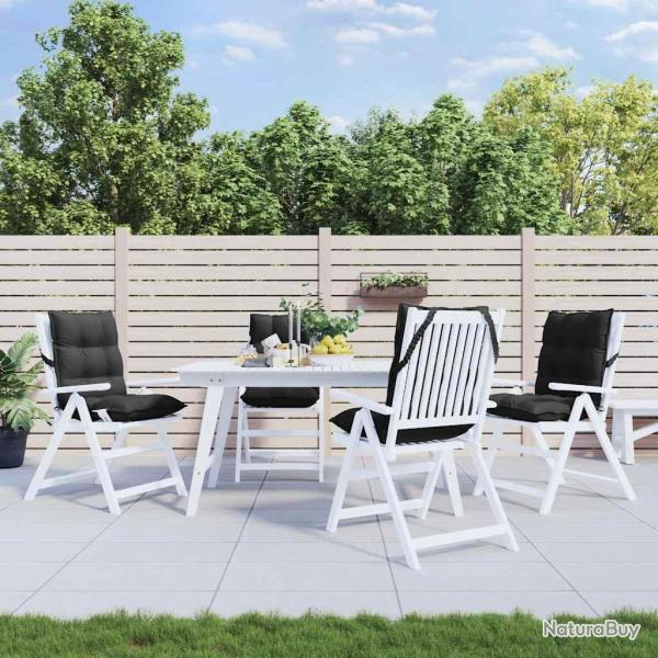 Coussins de chaise � dossier bas lot de 4 noir tissu oxford
