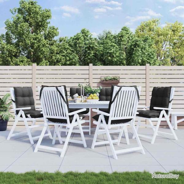 Coussins de chaise � dossier bas lot de 6 noir tissu oxford