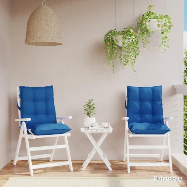Coussins de chaise � dossier bas lot de 2 bleu royal