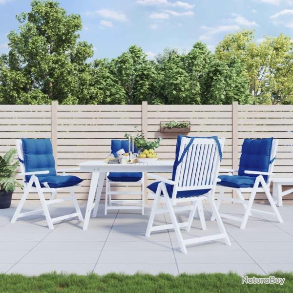 Coussins de chaise � dossier bas lot de 4 bleu royal