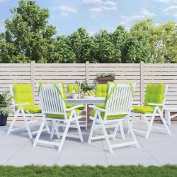 Coussins de chaise &agrave; dossier bas lot de 6 vert vif