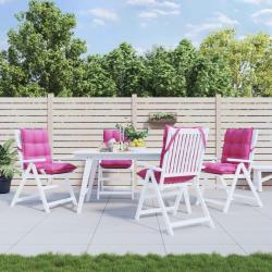 Coussins de chaise &agrave; dossier bas lot de 4 rose tissu oxford