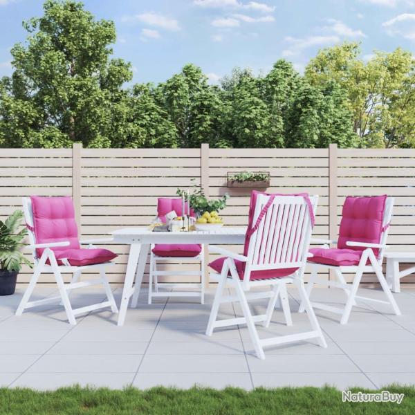 Coussins de chaise � dossier bas lot de 4 rose tissu oxford