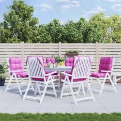 Coussins de chaise &agrave; dossier bas lot de 6 rose tissu oxford