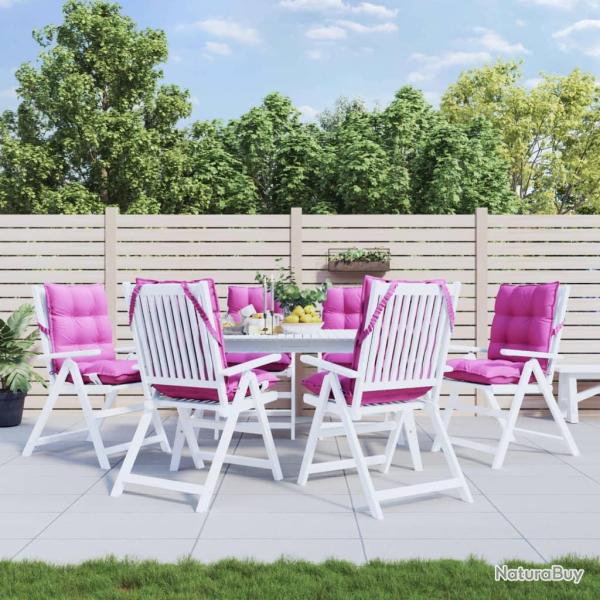 Coussins de chaise � dossier bas lot de 6 rose tissu oxford