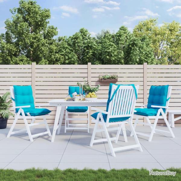 Coussins de chaise � dossier bas lot de 4 turquoise