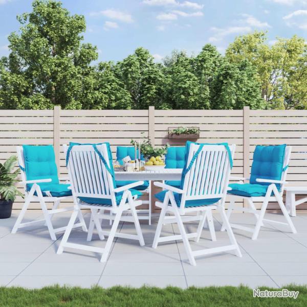 Coussins de chaise � dossier bas lot de 6 turquoise