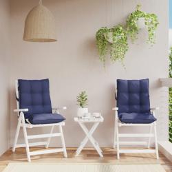 Coussins de chaise &agrave; dossier bas lot de 2 bleu marine