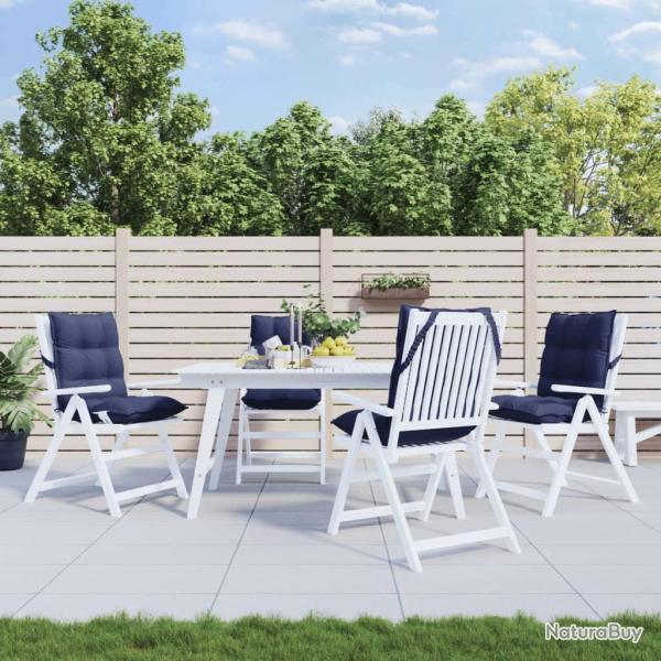 Coussins de chaise � dossier bas lot de 4 bleu marine