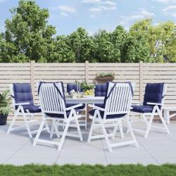 Coussins de chaise &agrave; dossier bas lot de 6 bleu marine