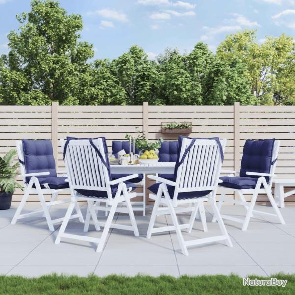 Coussins de chaise � dossier bas lot de 6 bleu marine