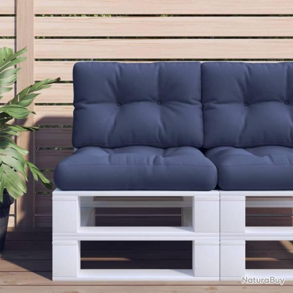 Coussins de palette lot de 2 bleu marine tissu