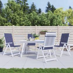 Coussins de chaise &agrave; dossier haut lot de 4 bleu marine tissu