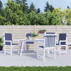 Coussins de chaise &agrave; dossier bas lot de 4 bleu marine tissu