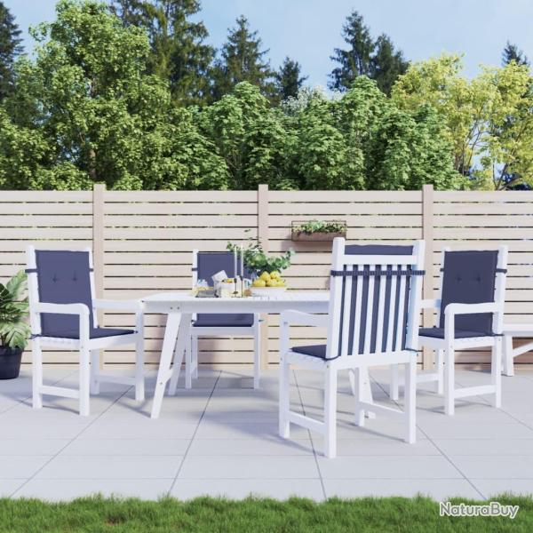 Coussins de chaise � dossier bas lot de 4 bleu marine tissu