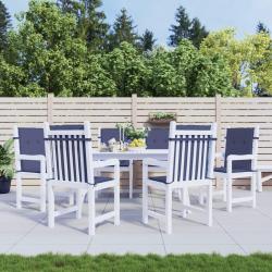 Coussins de chaise &agrave; dossier bas lot de 6 bleu marine tissu