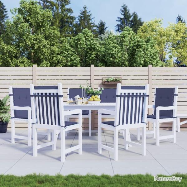 Coussins de chaise � dossier bas lot de 6 bleu marine tissu