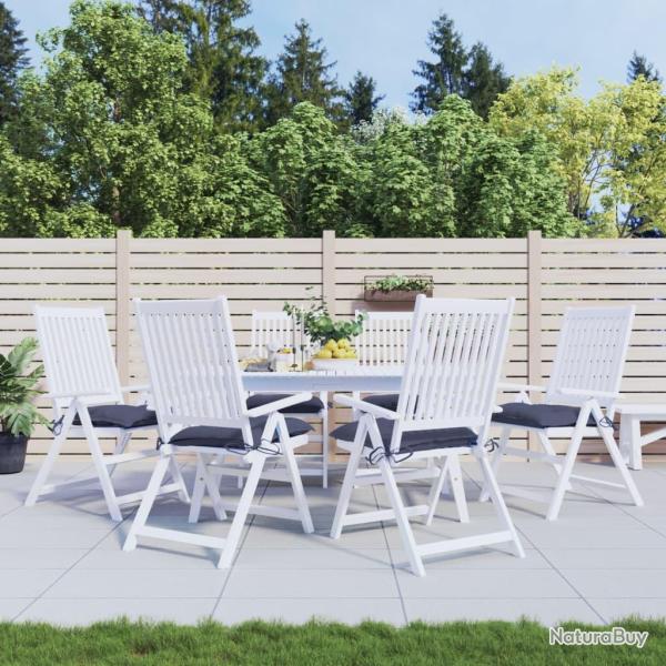 Coussins de chaise lot de 6 bleu marine 40x40x7 cm tissu oxford