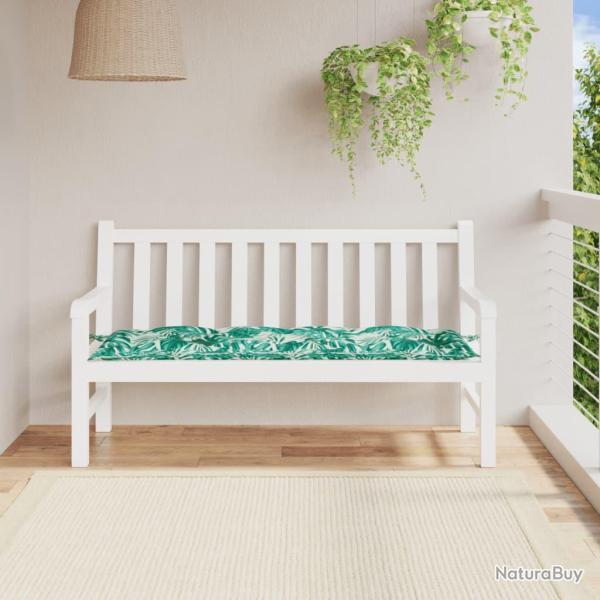 Coussin de banc de motif de feuilles 150x50x7 cm