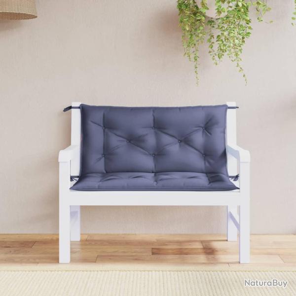 Coussins de banc de lot de 2 bleu marine tissu oxford