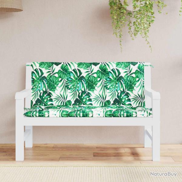 Coussins de banc de lot de 2 motif de feuilles