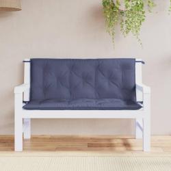 Coussins de banc de lot de 2 bleu marine 120x50x7 cm