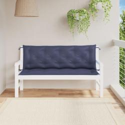 Coussins de banc de lot de 2 bleu marine 150x50x7 cm